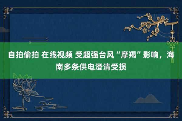 自拍偷拍 在线视频 受超强台风“摩羯”影响，海南多条供电澄清受损