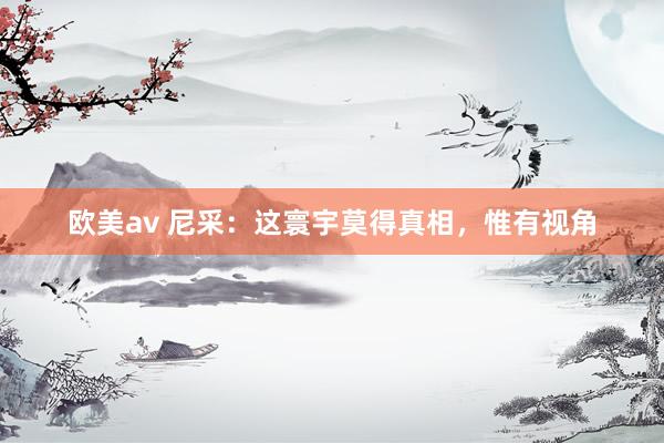 欧美av 尼采：这寰宇莫得真相，惟有视角