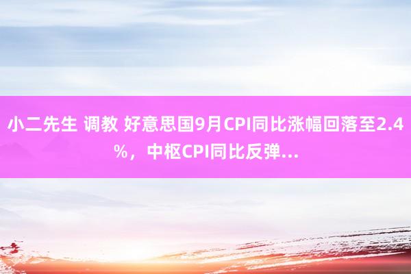 小二先生 调教 好意思国9月CPI同比涨幅回落至2.4%，中枢CPI同比反弹...