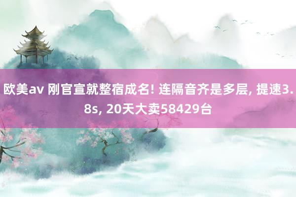 欧美av 刚官宣就整宿成名! 连隔音齐是多层， 提速3.8s， 20天大卖58429台