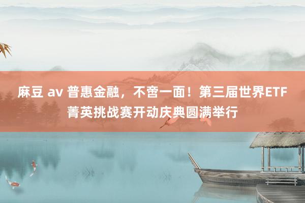 麻豆 av 普惠金融，不啻一面！第三届世界ETF菁英挑战赛开动庆典圆满举行