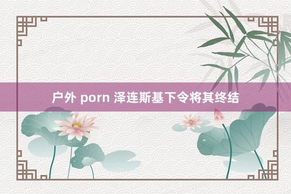 户外 porn 泽连斯基下令将其终结