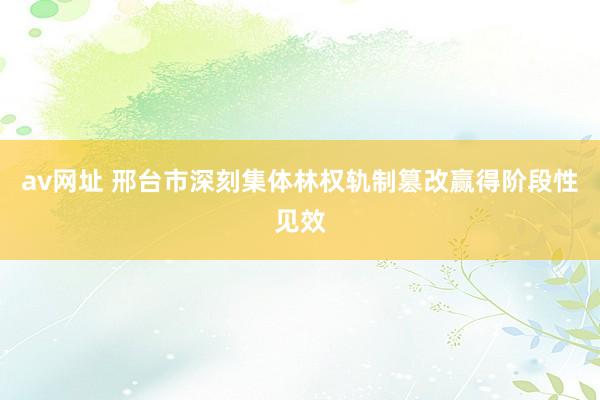 av网址 邢台市深刻集体林权轨制篡改赢得阶段性见效