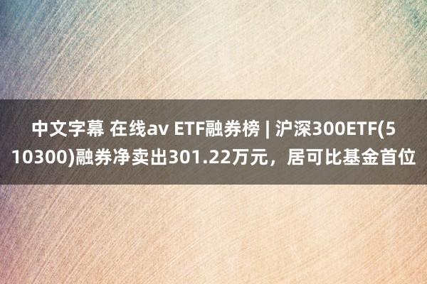 中文字幕 在线av ETF融券榜 | 沪深300ETF(510300)融券净卖出301.22万元，居可比基金首位