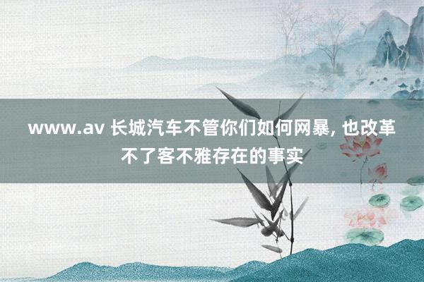 www.av 长城汽车不管你们如何网暴， 也改革不了客不雅存在的事实