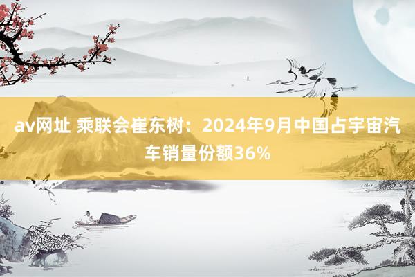 av网址 乘联会崔东树：2024年9月中国占宇宙汽车销量份额36%