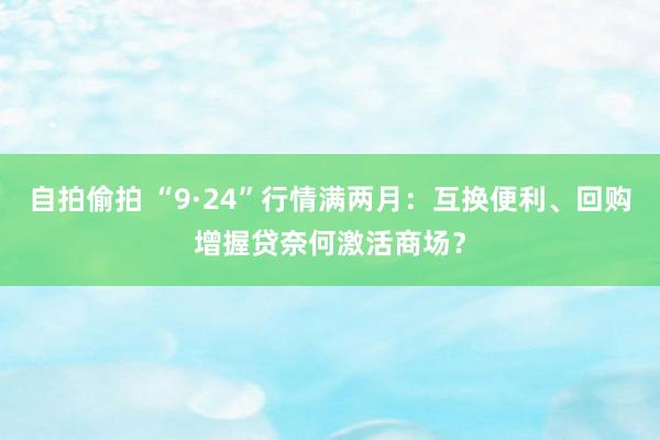 自拍偷拍 “9·24”行情满两月：互换便利、回购增握贷奈何激活商场？