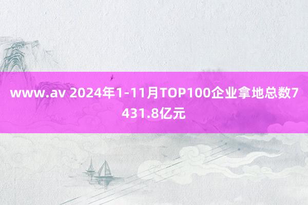 www.av 2024年1-11月TOP100企业拿地总数7431.8亿元