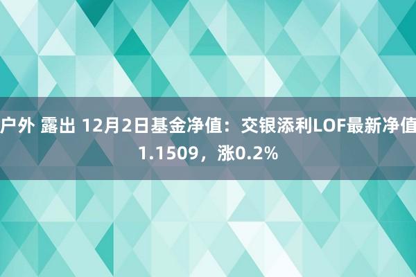 户外 露出 12月2日基金净值：交银添利LOF最新净值1.1509，涨0.2%