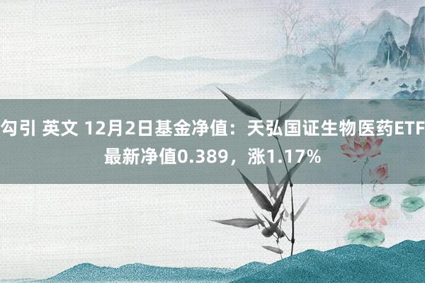 勾引 英文 12月2日基金净值：天弘国证生物医药ETF最新净值0.389，涨1.17%