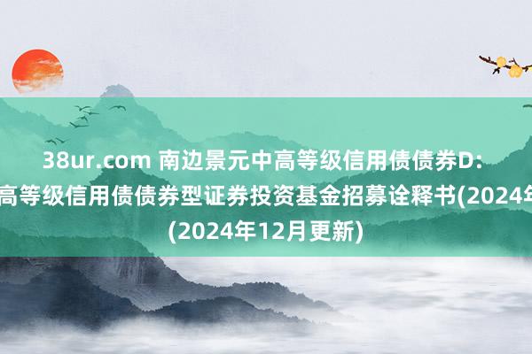 38ur.com 南边景元中高等级信用债债券D: 南边景元中高等级信用债债券型证券投资基金招募诠释书(2024年12月更新)