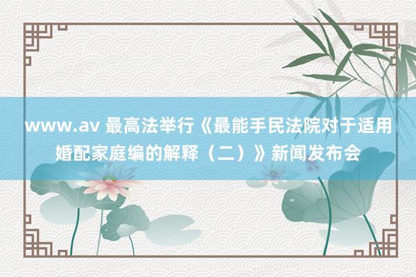 www.av 最高法举行《最能手民法院对于适用婚配家庭编的解释（二）》新闻发布会